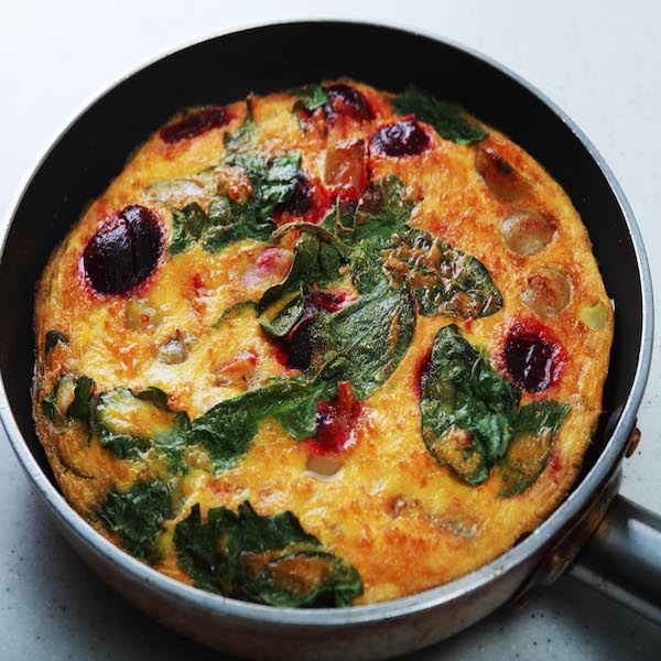 Niall McKenna's Beetroot, Spinach and Halloumi Frittata Waterman House