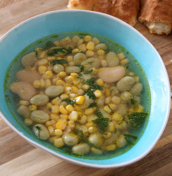 Butterbean and sweetcorn soup