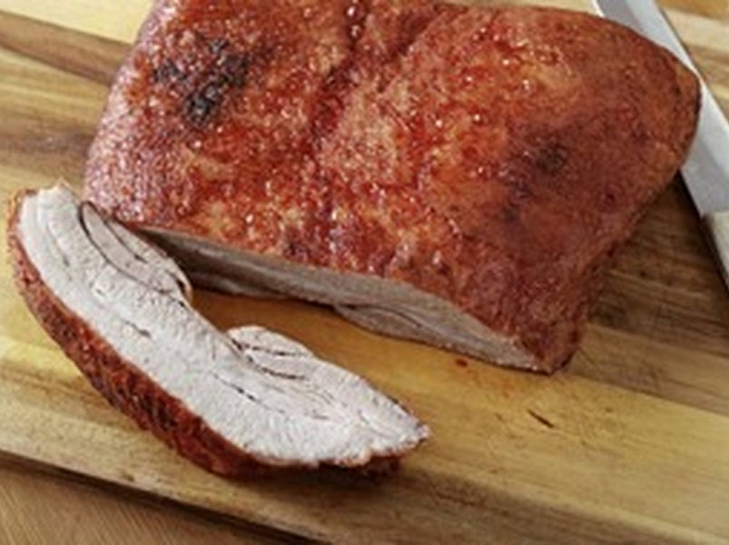Strawberry panna cotta and pork belly marinade