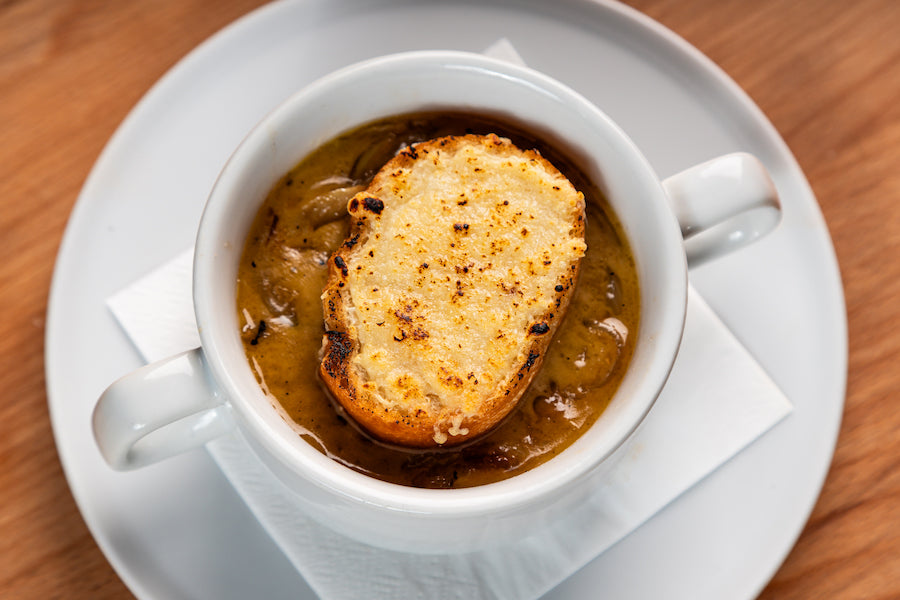 Recipes: Niall McKenna’s French onion soup and red onion focaccia